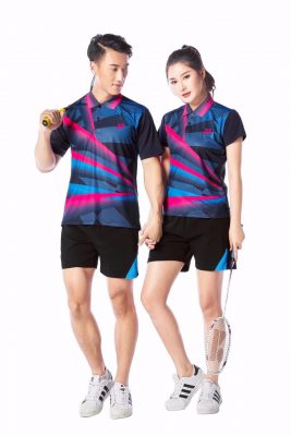 ÁO CẦU LÔNG YONEX 1809 ĐEN XANH TÍM