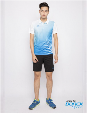 ÁO DONEXPRO 8951 TRẮNG PHỐI XANH COBAN CHÍNH HÃNG DONEX VIỆT NAM